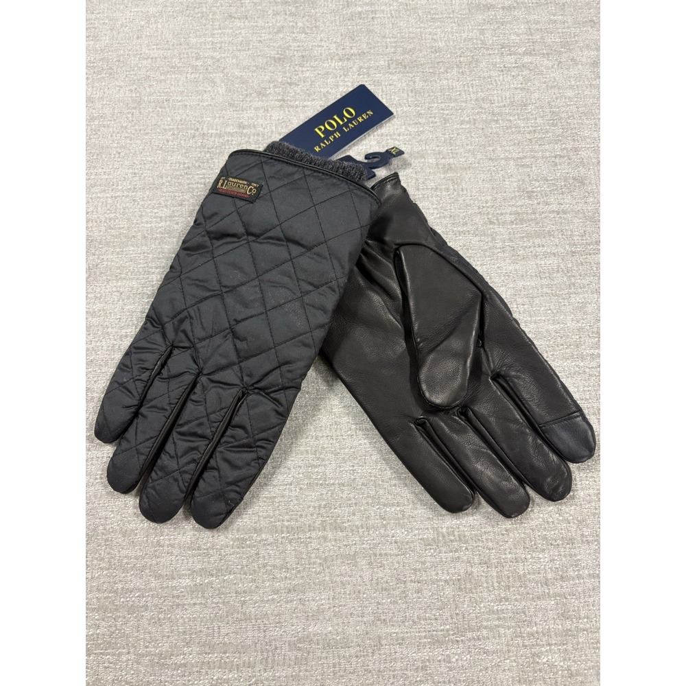 NEW Polo Ralph Lauren Men's Quilted Touch Screen Field Gloves Size XL Black